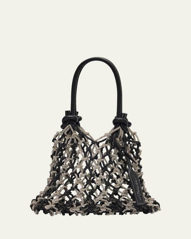 Crystal Macrame Mini Sac Top-Handle Bag